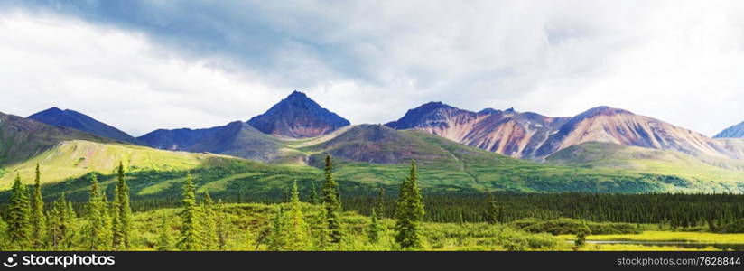 Serenity lake in Alaskan tundra