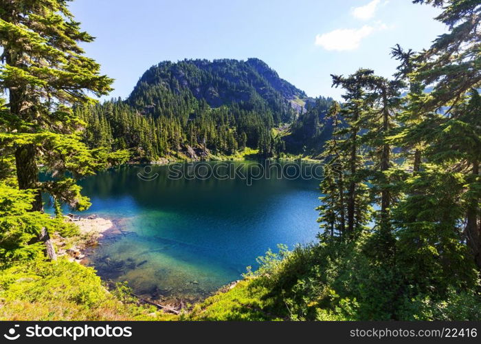 Serenity lake in the mountains