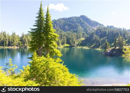 Serenity lake in the mountains