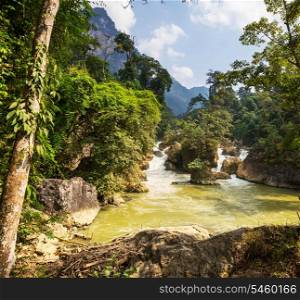 Serenity river in Vietnamese jungle