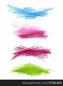 Series of abstract color hand drawn design elements