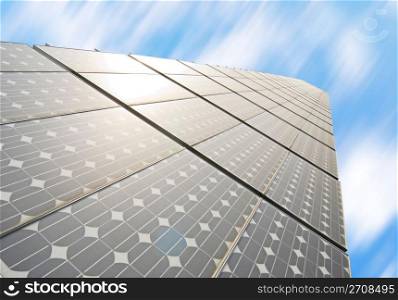 series of solar energy panels under blue sky