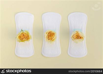 series sanitary pads with yellow roses