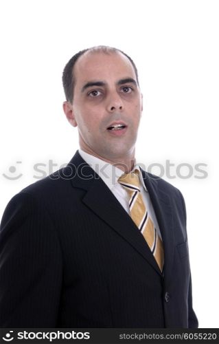 serious business man portrait on white background