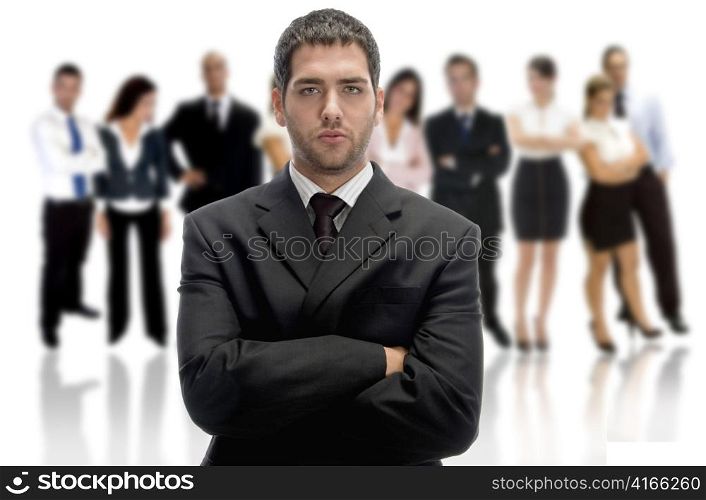 serious businessman with crossed arms