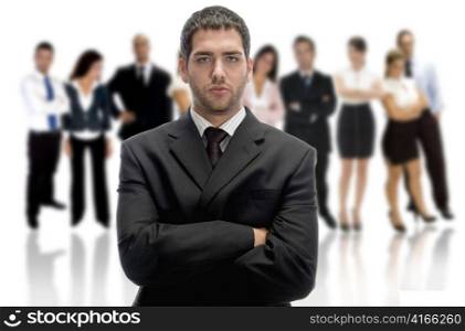 serious businessman with crossed arms