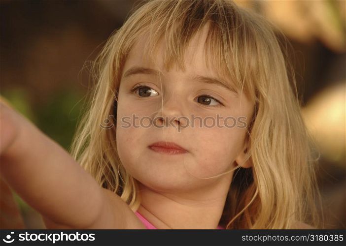 Serious expression on little girl