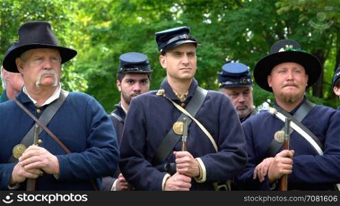 Serious looking Civil War soldiers