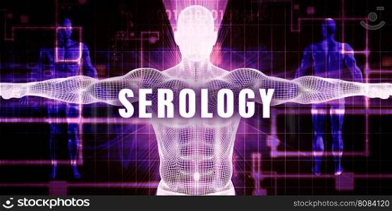 Serology as a Digital Technology Medical Concept Art. Serology