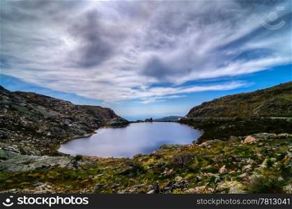 Serra da Estrela, wide landscape view of a lake in Portugal - Europe