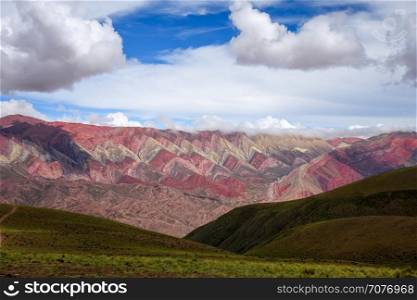 Serranias del Hornocal, wide colored mountains, Argentina. Serranias del Hornocal, colored mountains, Argentina