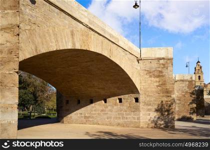 Serrano bridge in Valencia in Turia park at Spain