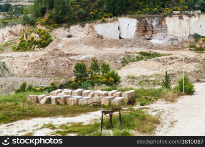 Serre di Rapolano, Siena province, Tuscany. Industry of Travertino marble