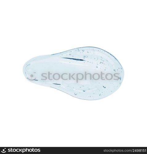 Serum gel smudge with bubbles isolated on white background