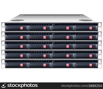 Server rackmount chassis vector graphic illustration isolated