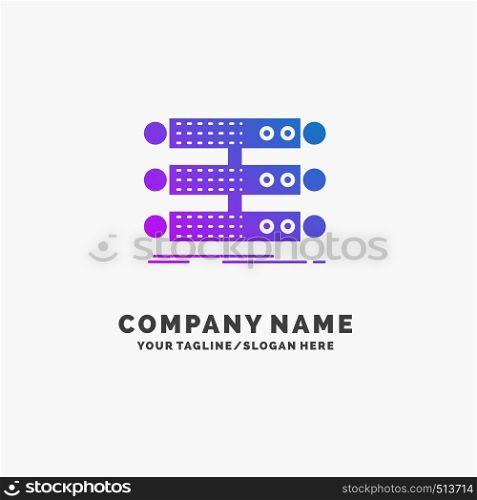 server, structure, rack, database, data Purple Business Logo Template. Place for Tagline.. Vector EPS10 Abstract Template background