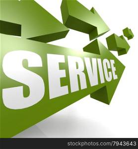 Service arrow in green image with hi-res rendered artwork that could be used for any graphic design.. Service arrow in green