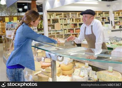 Service at the French cheese counter