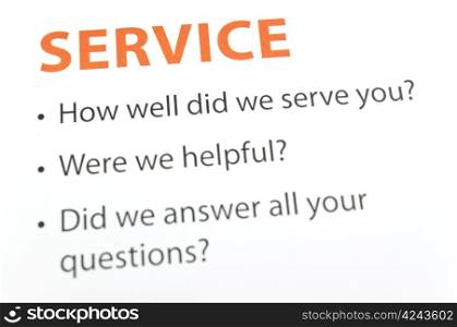 Service feedback