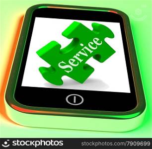 . Service On Smartphone Showing Customer Service And Instructions
