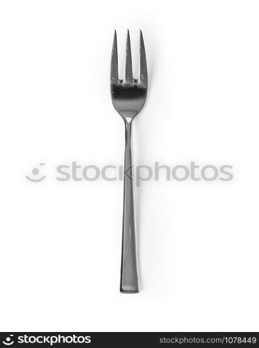 Serving pastry fork isolated on white background.With clipping path