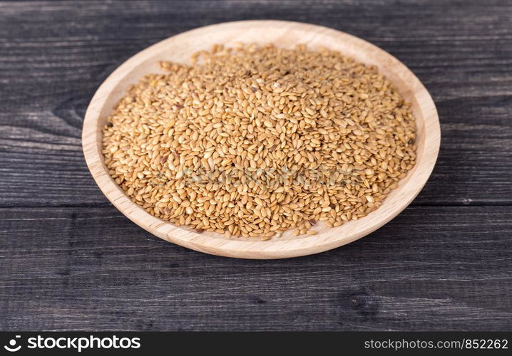 Sesame close up shot on wood background