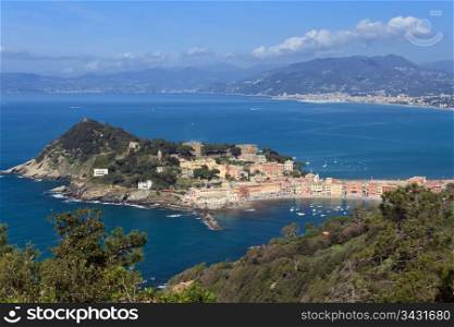 Sestri Levante, small town in Mediterranean sea, Italy