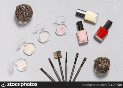 set applicators near decorative cosmetics