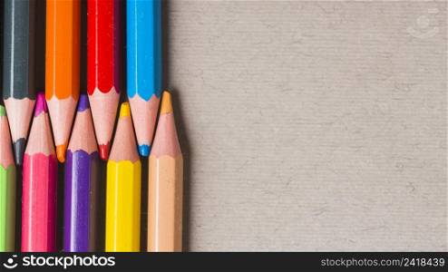 set bright colored pencils