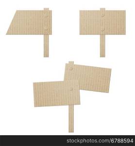 set cardboard banners isolated on white