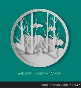 Set Christmas & New Year background paper cut for greeting card design, calendar illustration.