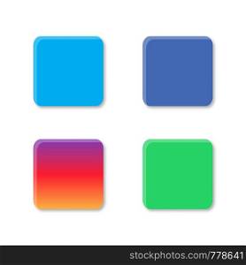 Set colorful buttons simple colors social media green blue gradient EPS 10