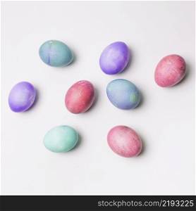 set colourful easter eggs