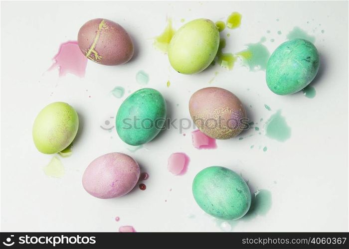 set colourful easter eggs blots