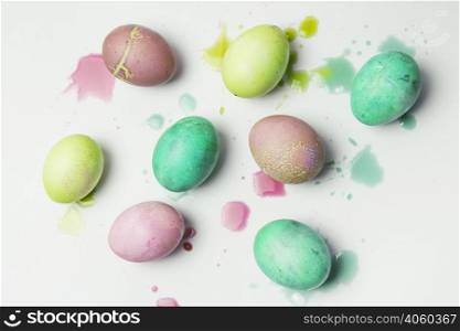 set colourful easter eggs blots