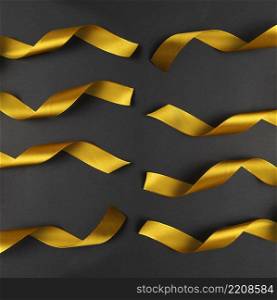 set curling golden ribbons