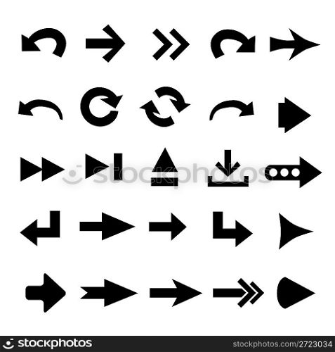 Set of 25 arrow shape variations