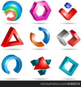 set of 3d icons or logos designs for branding