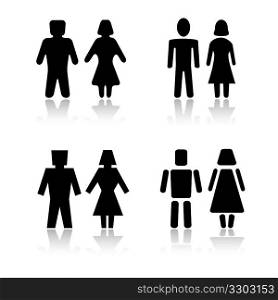 Set of 4 man and woman symbols