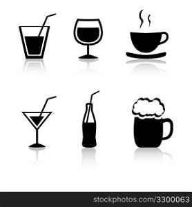 Set of 6 drink icons