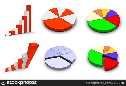 Set of 6 graph icons