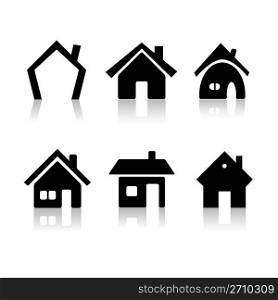 Set of 6 house icons