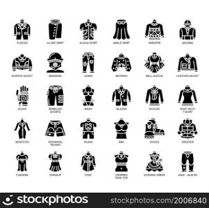 Set of About clothes - apparel thin line icons for any web and app project.