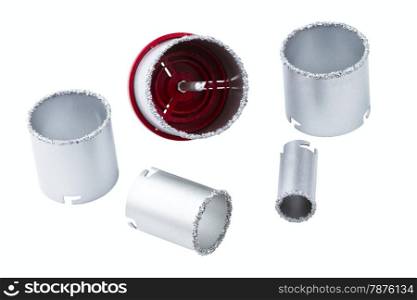 set of abrasive rings isolated on a white background