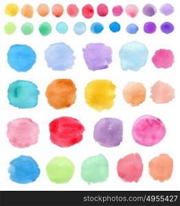 Set of abstract bright watercolor blots for design
