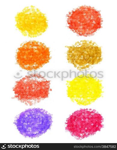 Set of abstract color elements on white background for design