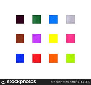 Set of abstract colorful square textures on white for design