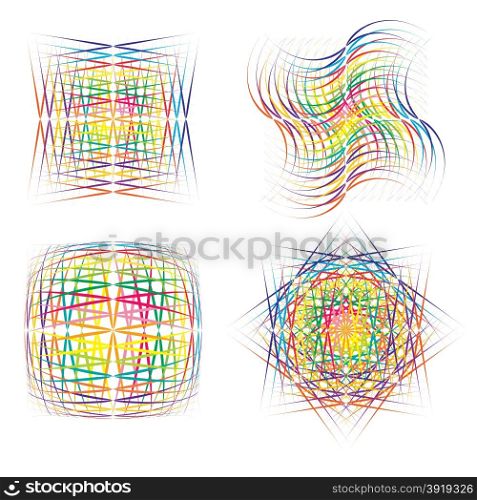 Set of Abstract Colorful Symbols Isolated on White Background. Abstract Colorful Symbols