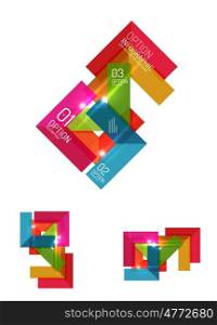 Set of abstract geometric paper graphic layouts. Set of abstract geometric paper graphic layouts. Business presentations, backgrounds, option infographics or banner templates