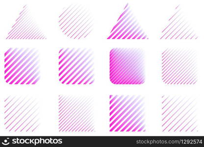 Set of abstract modern line shapes. Design element for poster, card, banner, sign, flyer. Vector illustration